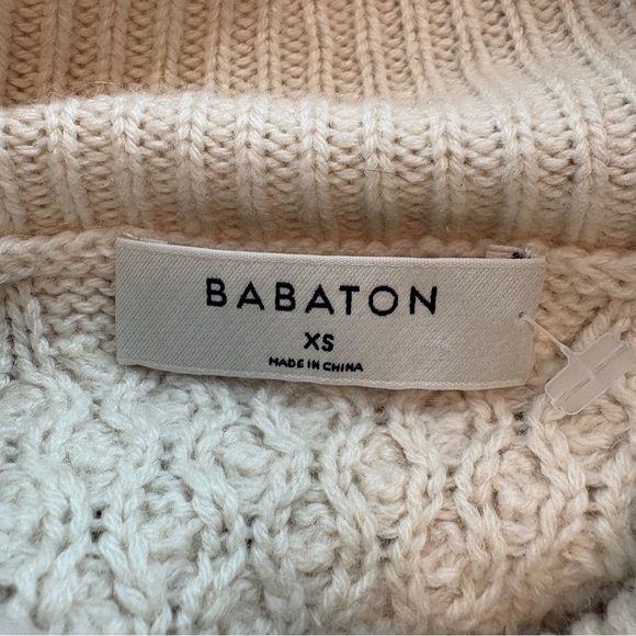 Aritzia BABATON Erickson Cable Knit Turtleneck Sweater Cream - Picture 6 of 8